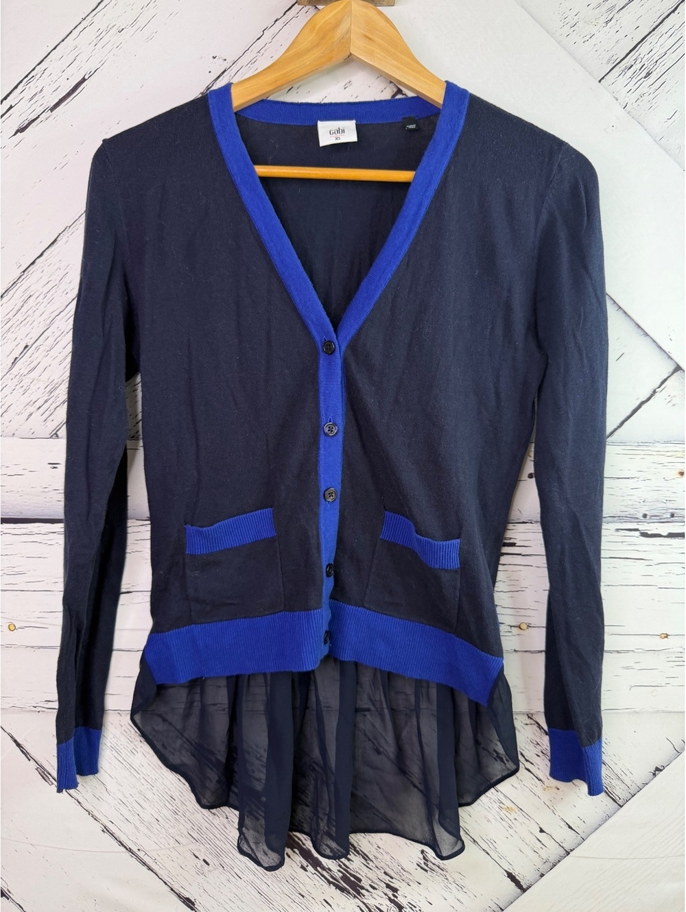 Cabi Romantic Coquette Academia Michelle Ruffle Cardigan Shacket Women’s XS